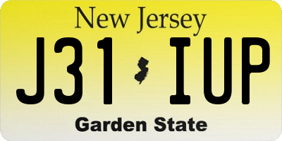 NJ license plate J31IUP