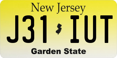 NJ license plate J31IUT