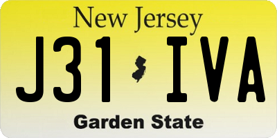 NJ license plate J31IVA
