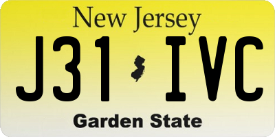 NJ license plate J31IVC