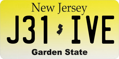 NJ license plate J31IVE