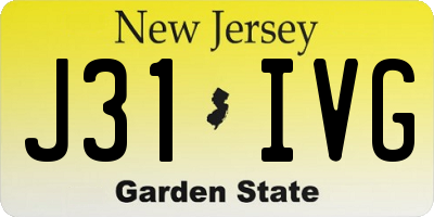 NJ license plate J31IVG