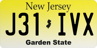 NJ license plate J31IVX