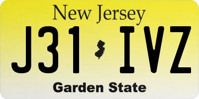 NJ license plate J31IVZ