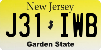 NJ license plate J31IWB