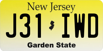 NJ license plate J31IWD