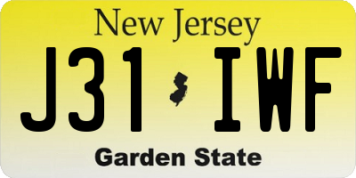NJ license plate J31IWF