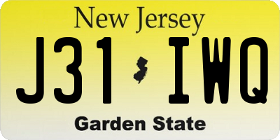 NJ license plate J31IWQ