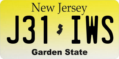 NJ license plate J31IWS