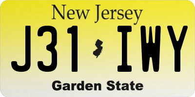 NJ license plate J31IWY