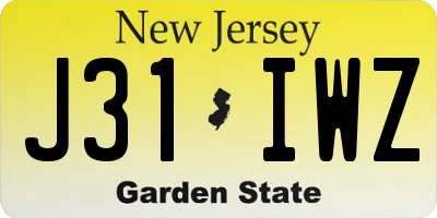 NJ license plate J31IWZ