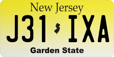 NJ license plate J31IXA