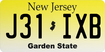 NJ license plate J31IXB
