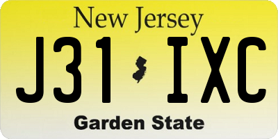 NJ license plate J31IXC