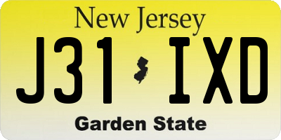 NJ license plate J31IXD