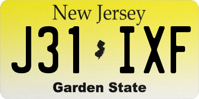 NJ license plate J31IXF