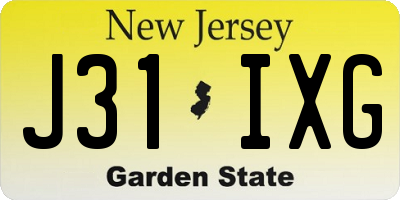 NJ license plate J31IXG