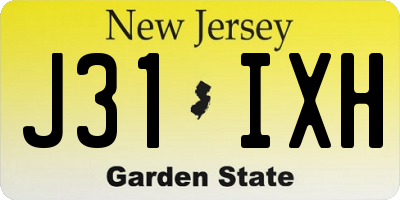 NJ license plate J31IXH