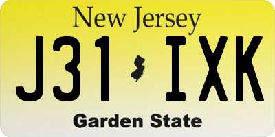 NJ license plate J31IXK