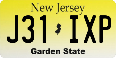 NJ license plate J31IXP