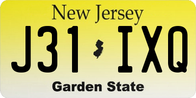 NJ license plate J31IXQ