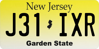 NJ license plate J31IXR