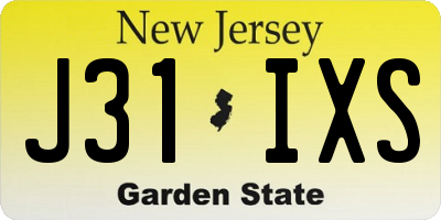 NJ license plate J31IXS