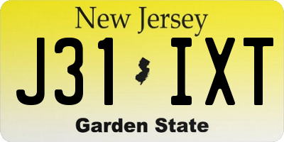 NJ license plate J31IXT