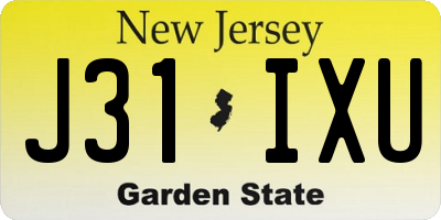 NJ license plate J31IXU