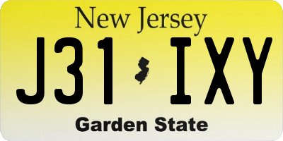 NJ license plate J31IXY