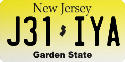 NJ license plate J31IYA