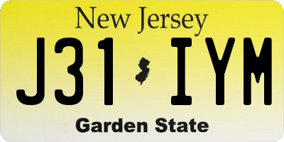 NJ license plate J31IYM