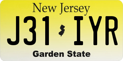 NJ license plate J31IYR