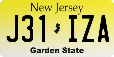 NJ license plate J31IZA