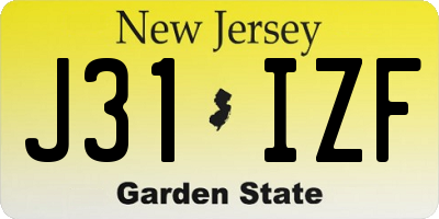 NJ license plate J31IZF