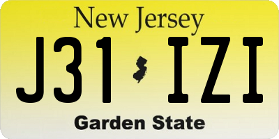 NJ license plate J31IZI