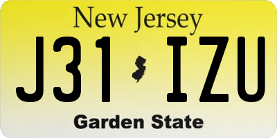 NJ license plate J31IZU