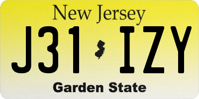 NJ license plate J31IZY