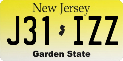 NJ license plate J31IZZ