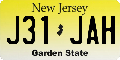 NJ license plate J31JAH