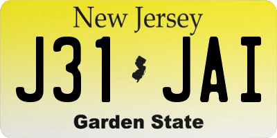 NJ license plate J31JAI