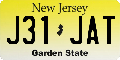 NJ license plate J31JAT
