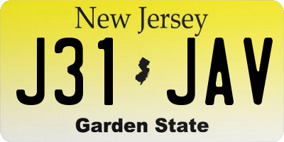 NJ license plate J31JAV