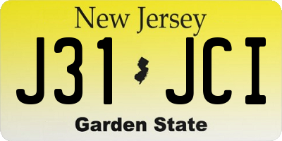 NJ license plate J31JCI