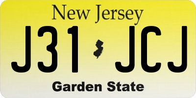 NJ license plate J31JCJ