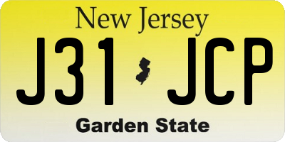 NJ license plate J31JCP