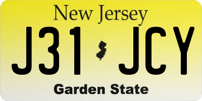 NJ license plate J31JCY