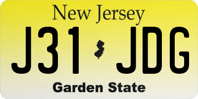 NJ license plate J31JDG