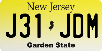 NJ license plate J31JDM