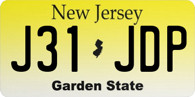 NJ license plate J31JDP